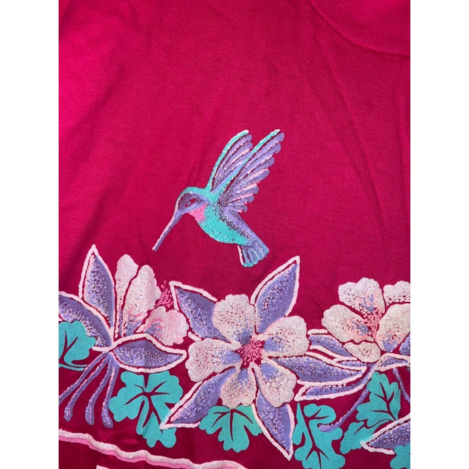 Jerzees 90s Vintage Branson Hummingbird Flower Pink Shirt VTG Large Size US L / EU 52-54 / 3 - 4 Thumbnail