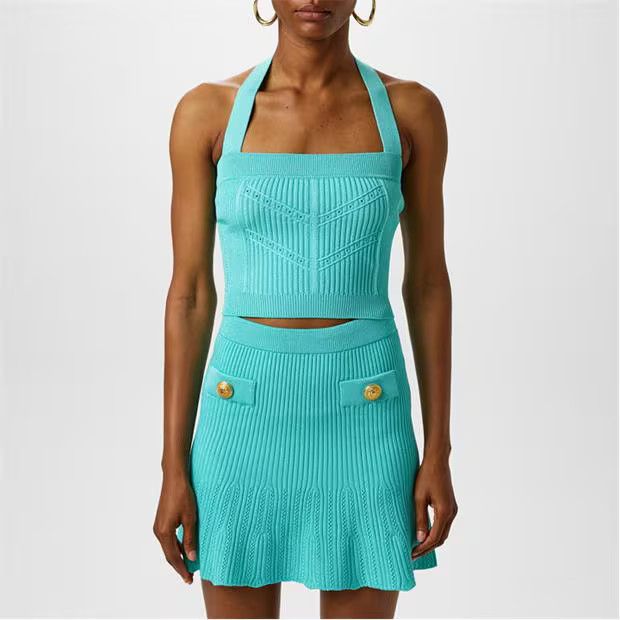 Balmain o1g2r1mq0924 Top in Mint Blue Size XS / US 0-2 / IT 36-38 - 3 Thumbnail
