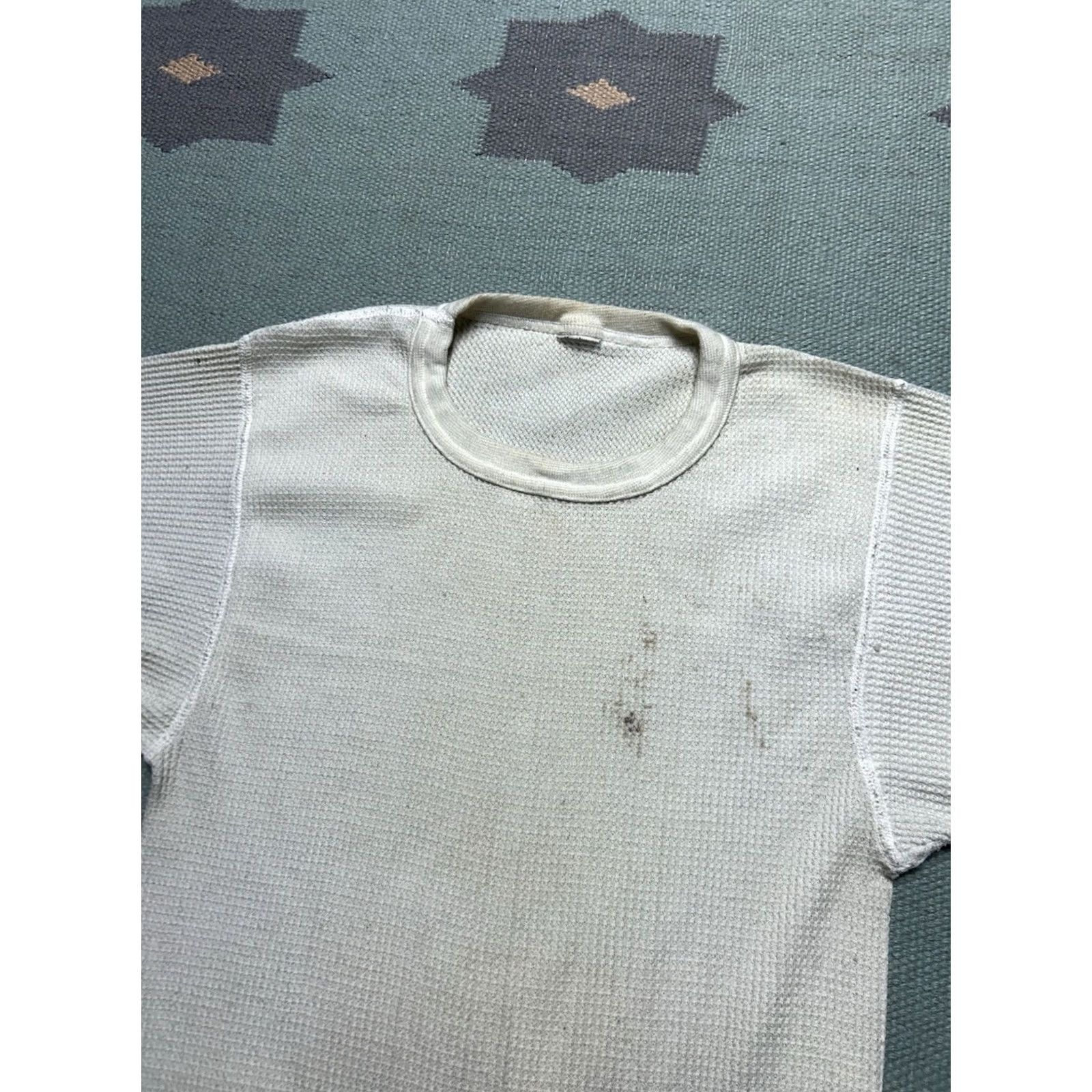 Layer 8 VINTAGE Base White Thermal Shirt Long Sleeve Knit Large Mens Size US L / EU 52-54 / 3 - 5 Thumbnail