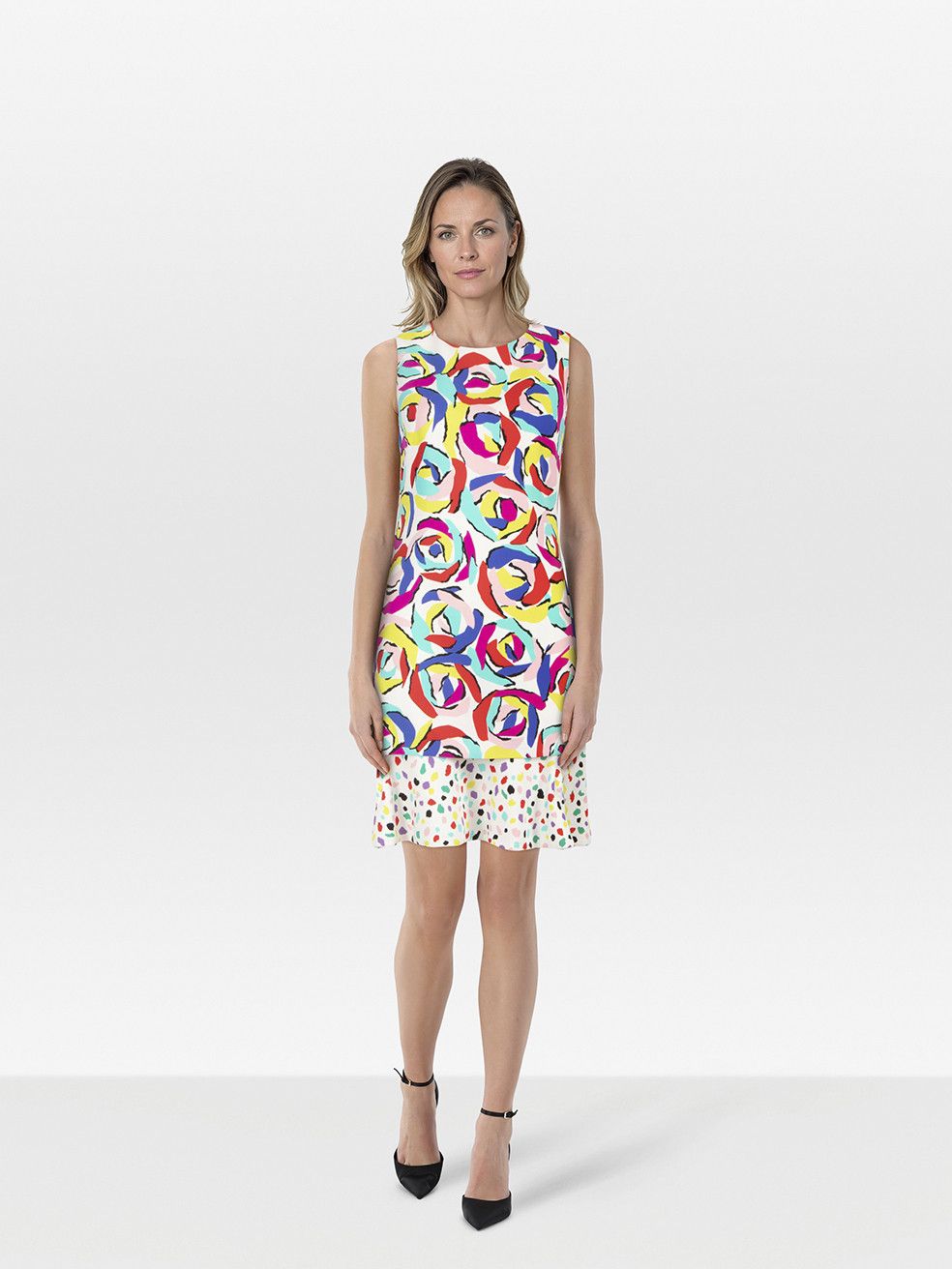 Moschino Abstract Rose Print Dress Size M / US 6-8 / IT 42-44 - 1 Thumbnail
