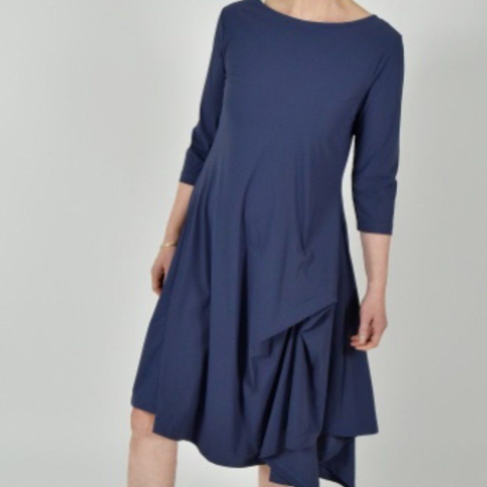Ports 1961 Porto 0 (US Size S 2 / 4) Gray Stretch 3/4 Sleeve Knee Lengt Size S / US 4 / IT 40 - 8 Thumbnail