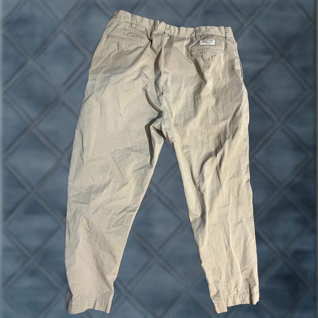 Polo Ralph Lauren VINTAGE Polo Ralph Lauren Flat Front Prospect Mens Twill Trousers Beige 40x30 Size US L / EU 52-54 / 3 - 1 Thumbnail