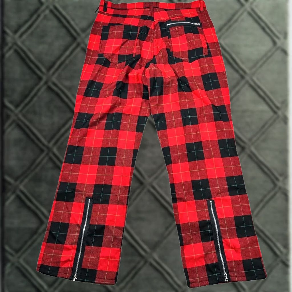 Hot Topic VINTAGE Morbid Threads Pants Mens 36 Red Plaid Zipper Cargo 5-Pocket 90s Gothic Punk Wide-Leg Belt USA Mens Size US 36 / EU 52 - 1 Thumbnail
