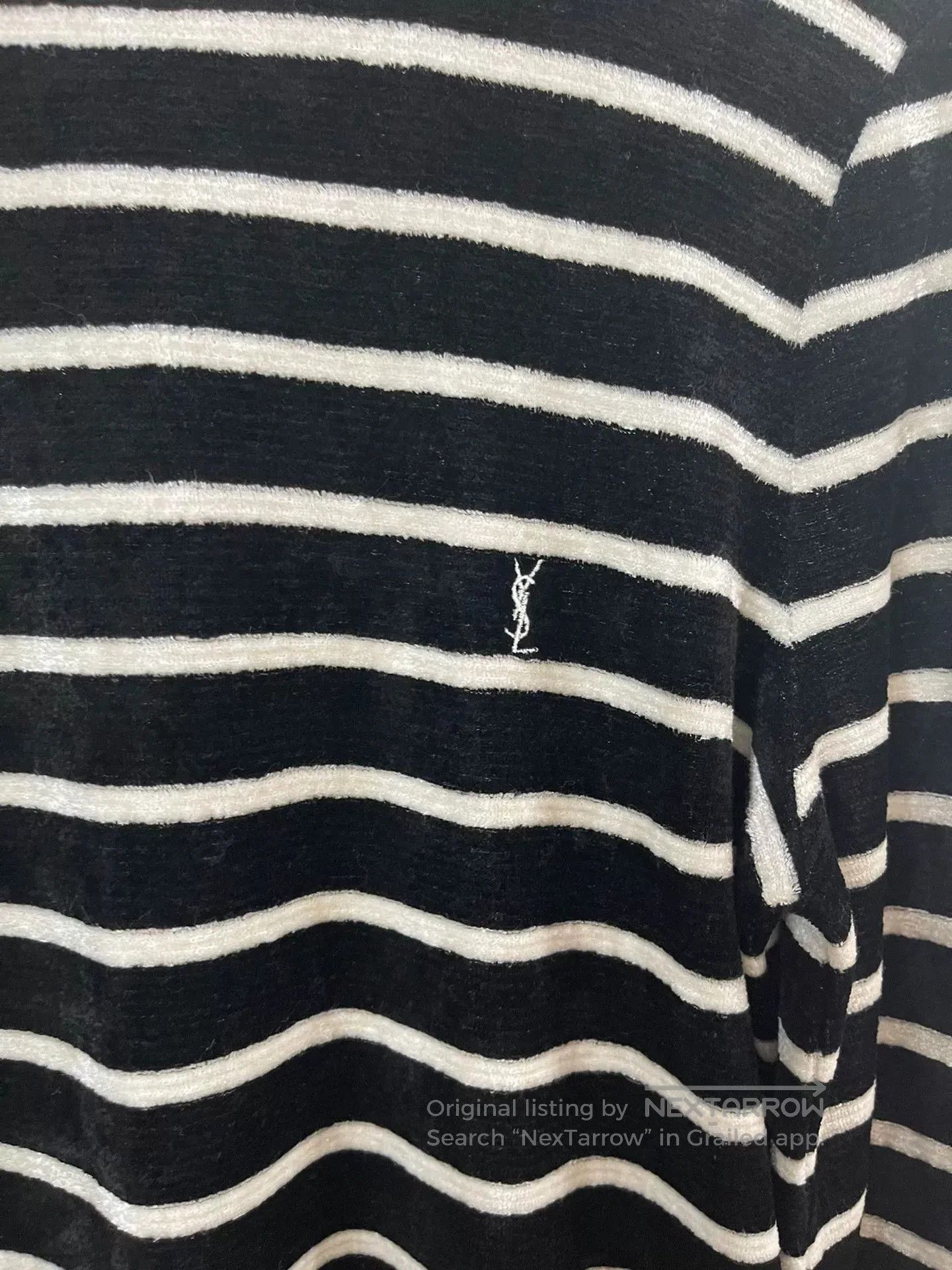 Saint Laurent Paris Saint Laurent Striped Long-Sleeve Sweater. Size L / US 10 / IT 46 - 2 Thumbnail
