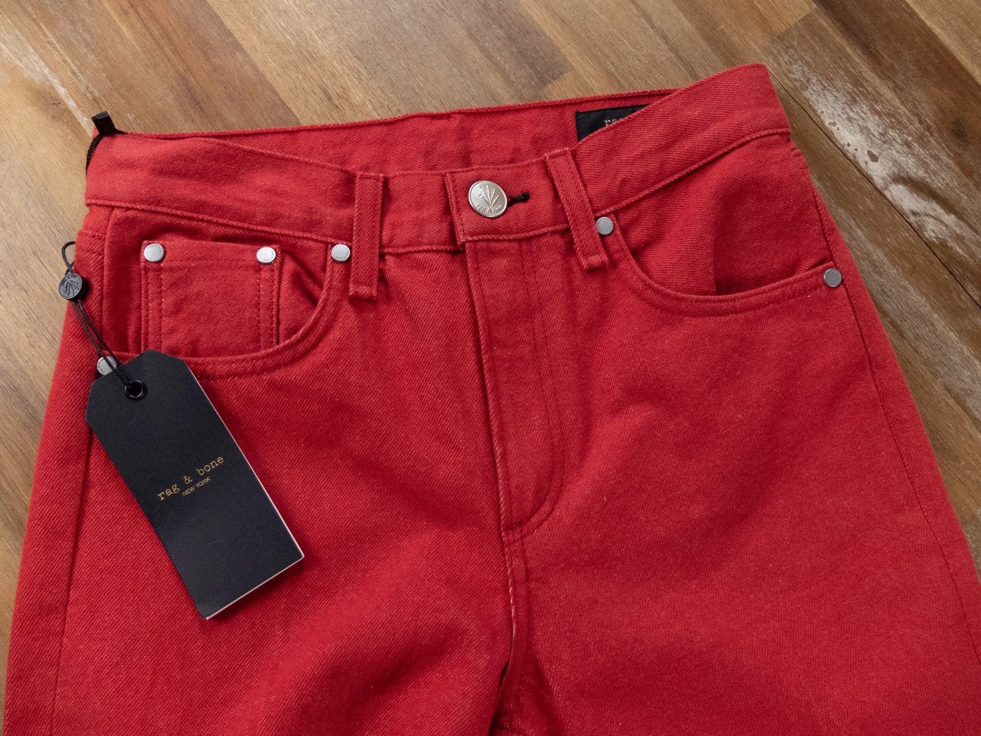 Rag & Bone RAG & BONE Ash slim fit high rise crop leg bull red jeans 24 Size 24" / US 00 / IT 34 - 4 Thumbnail
