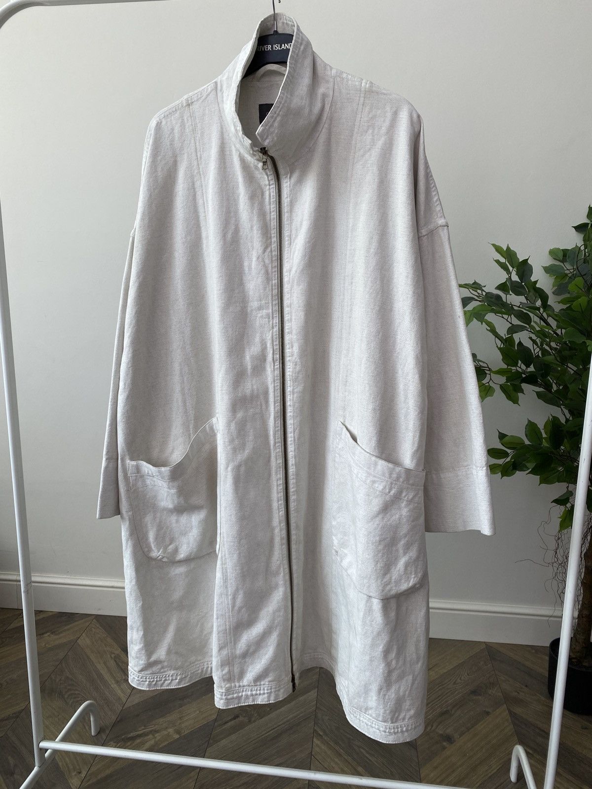 OSKA Vintage OSKA Linen Blend Zip Oversized Heavyweight Coat Size L / US 10 / IT 46 - 3 Thumbnail
