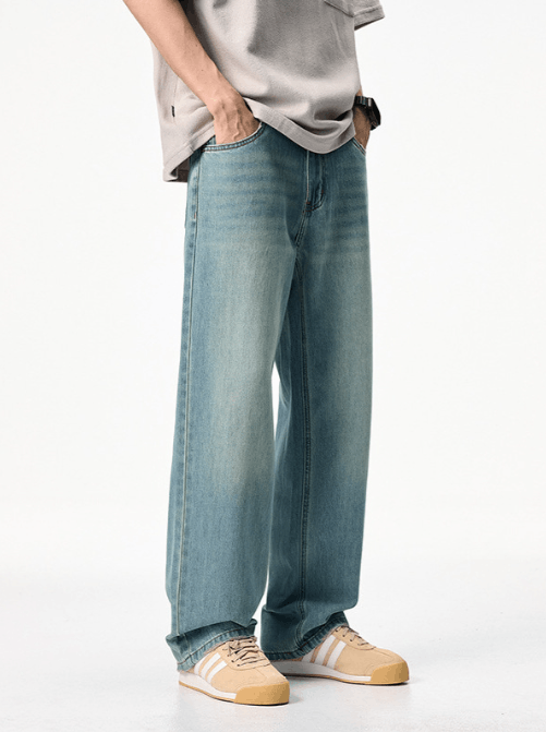 Japanese Brand × Jean Men's American loose wide-leg washed distressed jeans Size US 32 / EU 48 - 2 Thumbnail