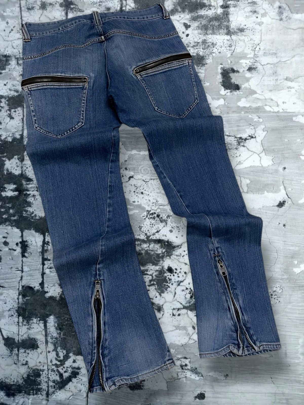 Vintage 1990s Japan Designer RageBlue Double Zip Blue Denim