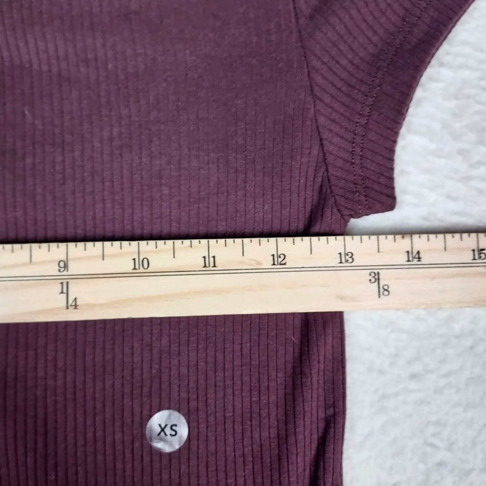 American Eagle Outfitters American Eagle Outfitters Shirt Womens XS Ribbed Burgundy Short Sleeve Pullover Viscose Solid Red Top Shirt Size XS / US 0-2 / IT 36-38 - 6 Thumbnail