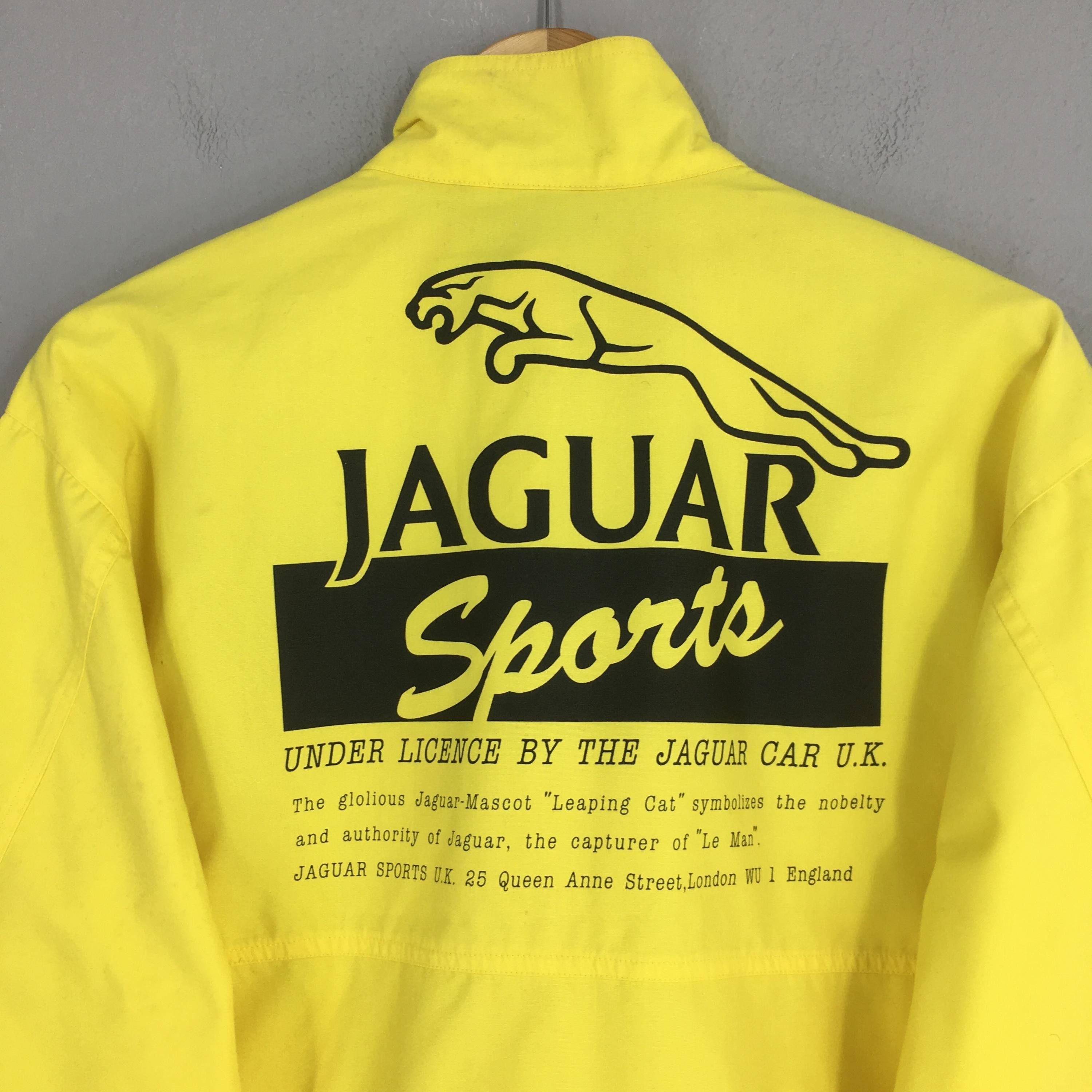 Vintage 90s Jaguar Racing Le Mans Racing Yellow Jacket Large
