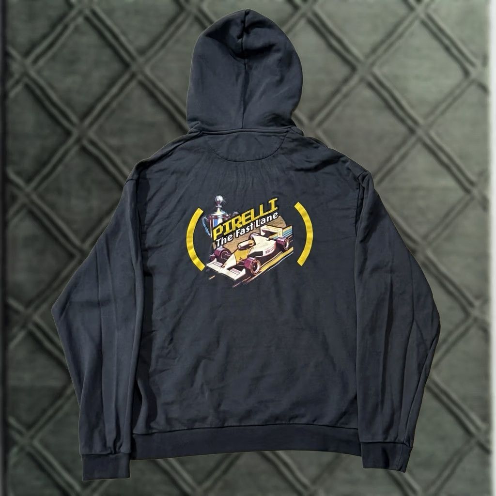 Vintage Pirelli Hooded Sweatshirt Racing Hoodie XL Gray Mens Size US XL / EU 56 / 4 - 1 Thumbnail