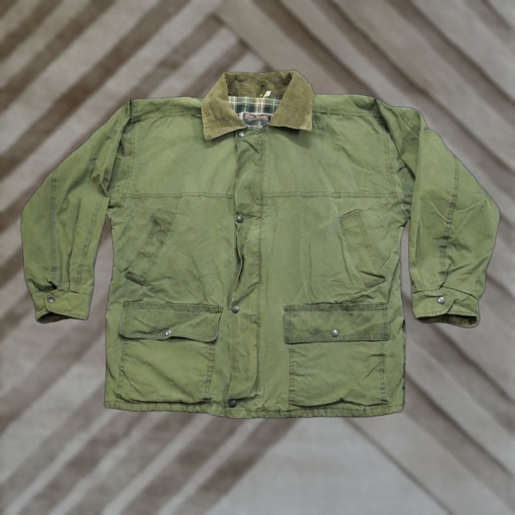 Vintage VINTAGE Wax Works Jacket Mens M Green Canvas Bomber Jacket Mid-Length Zip Lined 90s Grunge Western England Size US M / EU 48-50 / 2 - 1 Thumbnail