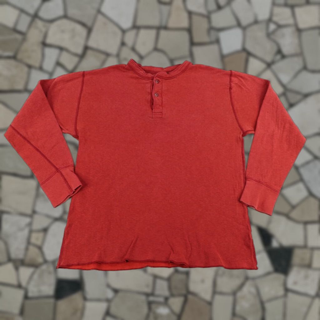 Vintage LL Bean Shirt Mens Large Red River Driver Thermal Henley Wool Blend Pullover Size US L / EU 52-54 / 3 - 1 Thumbnail