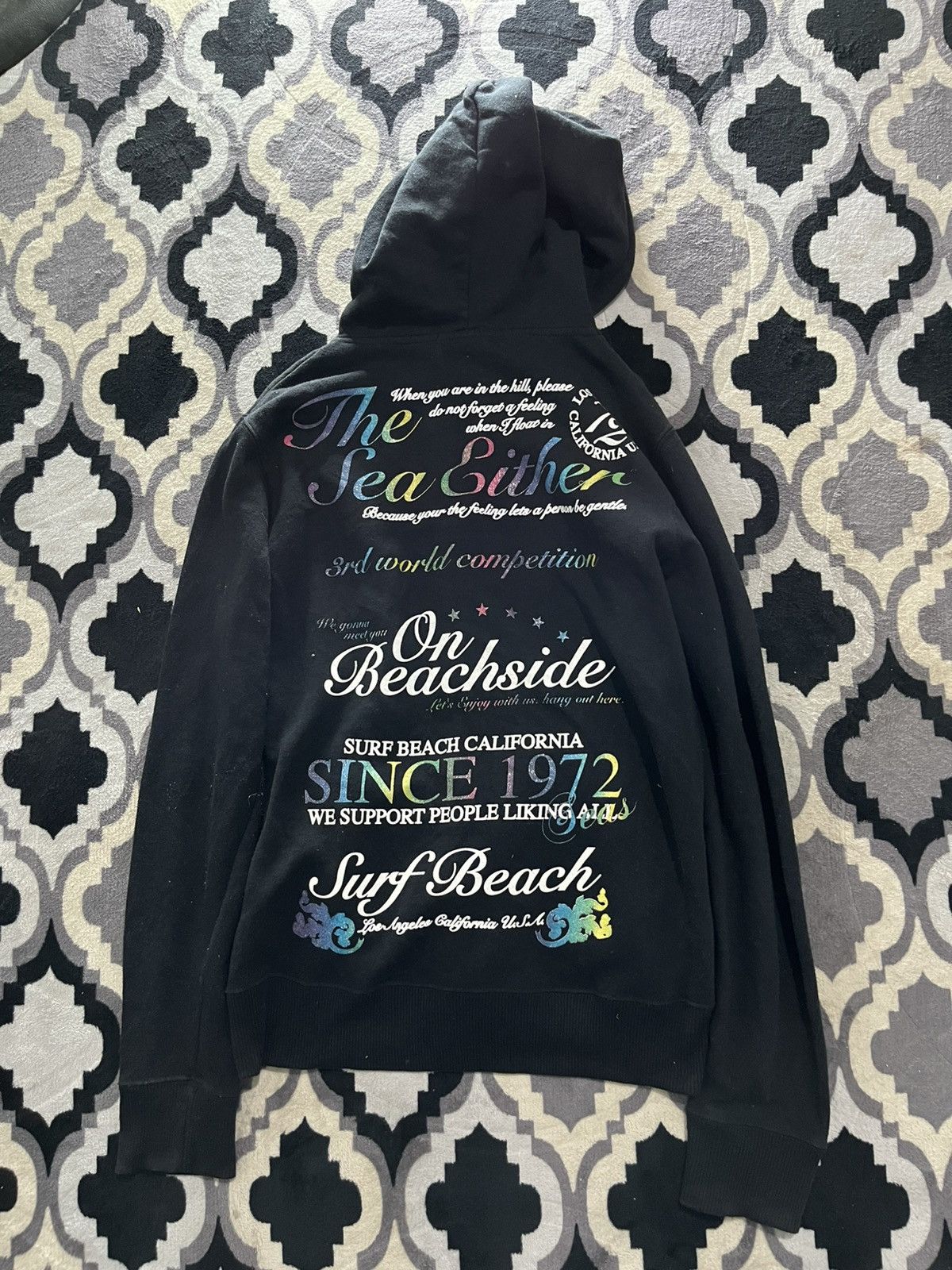 Japanese Brand Rude garret poem multi color hoodie Size US M / EU 48-50 / 2 - 2 Thumbnail