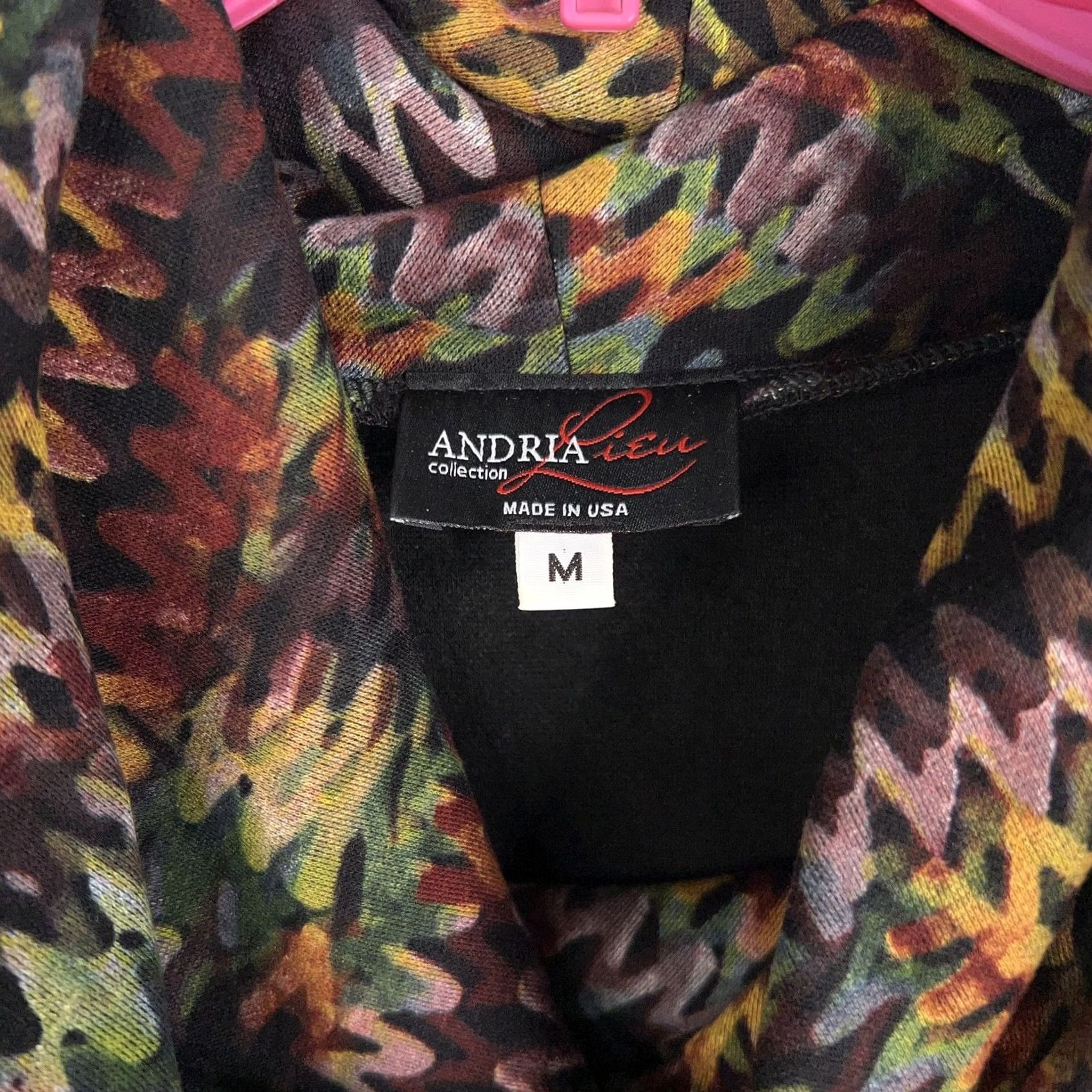 Rainbow Andria Lieu Top Womens Medium Black Colorful Rainbow Zigzag Tunic Artsy Eclectic Size M / US 6-8 / IT 42-44 - 4 Thumbnail