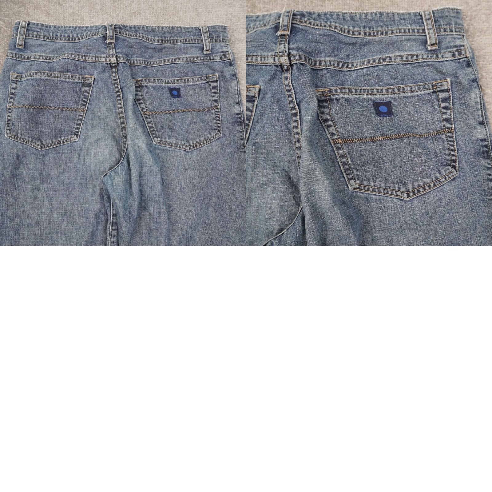 Denime VINTAGE Blue Dot Y2K Blue Jeans Flared 5-Pocket Denim Low Rise 32x30 Womens Medium Wash Size 24" / US 00 / IT 34 - 9 Thumbnail