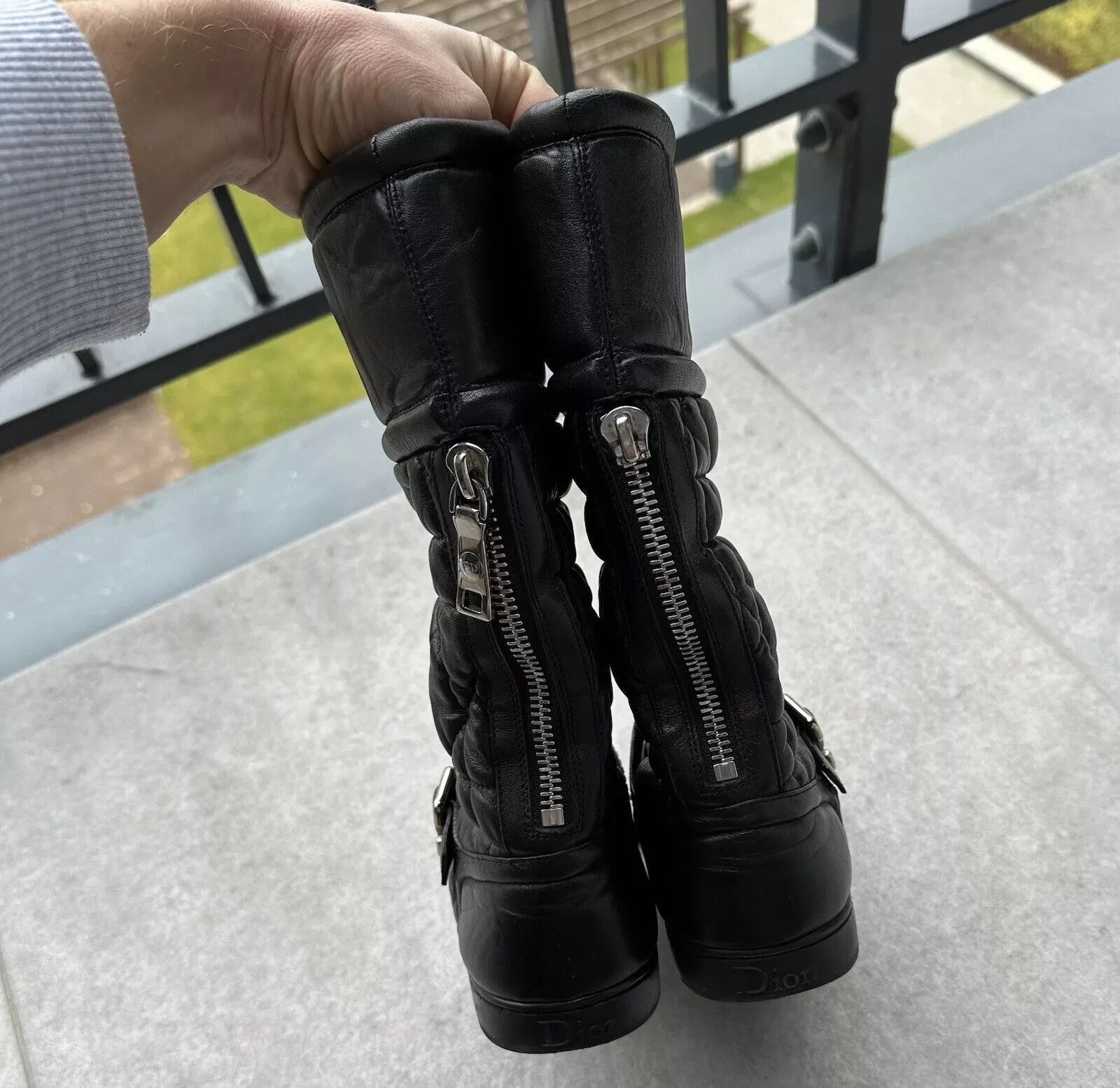 Dior CD Christian DIOR vintage women soft leather QUILTED BOOTS Size US 7.5 / IT 37.5 - 18 Thumbnail