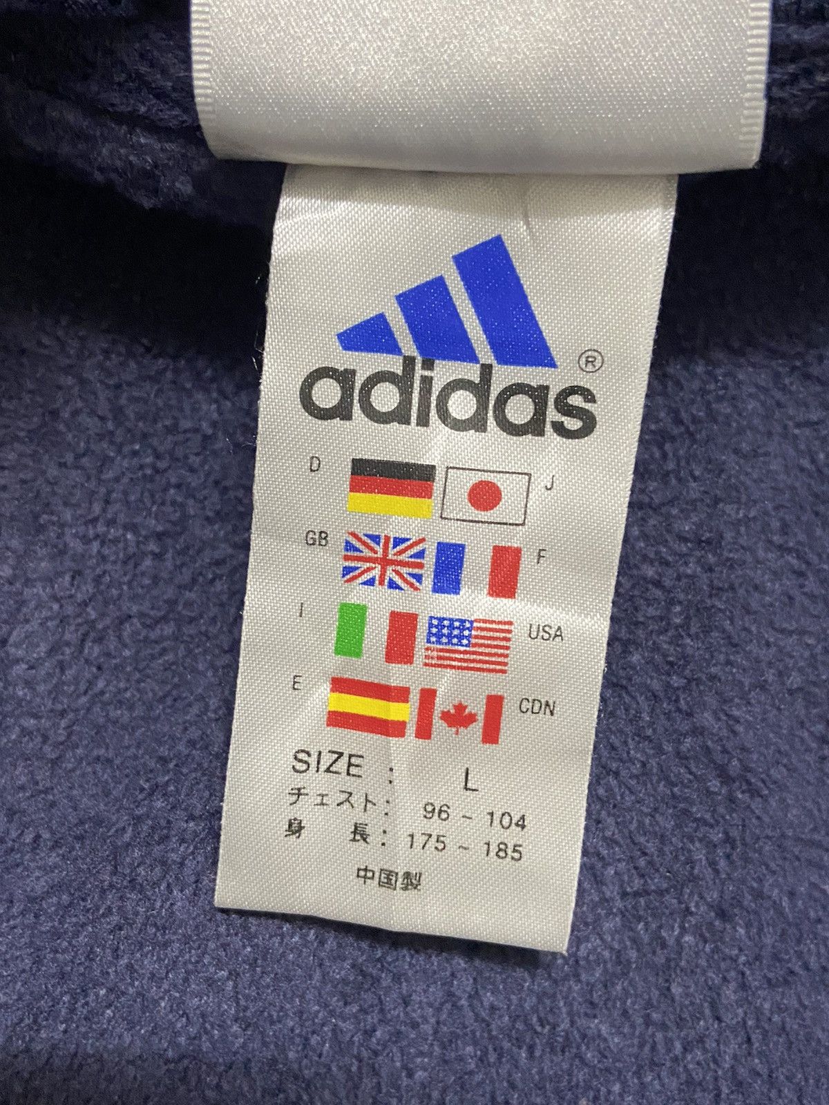 Adidas × Vintage Vintage Y2K Adidas Fleece Sweatshirt Size US L / EU 52-54 / 3 - 6 Thumbnail