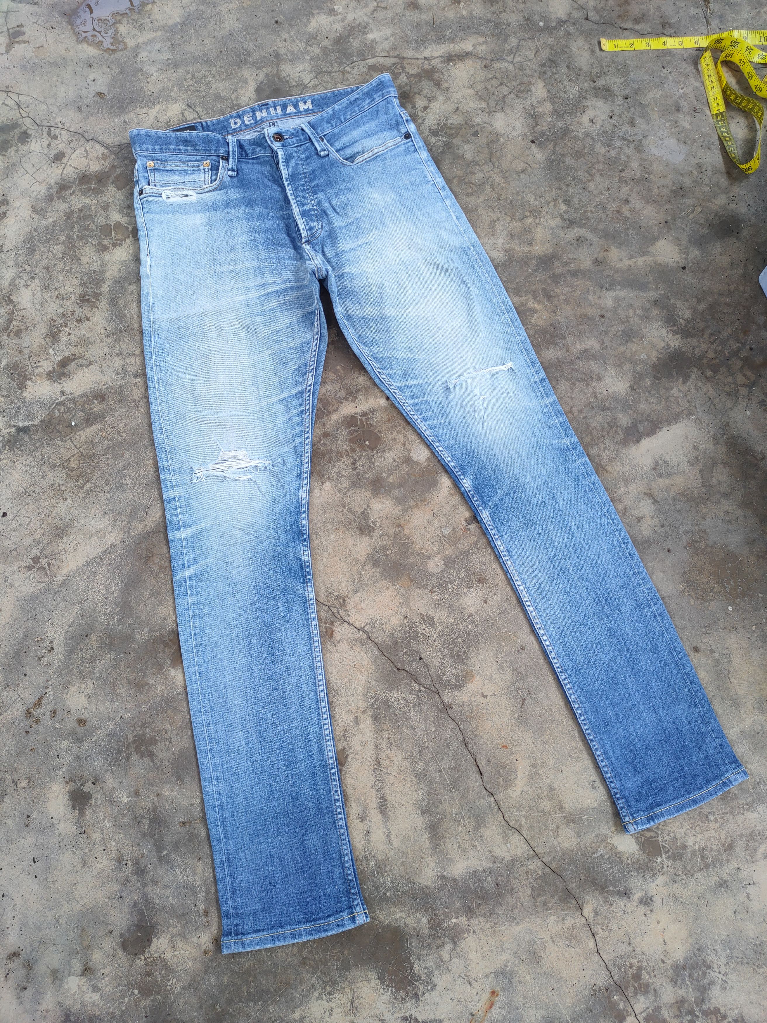 DENHAM VINTAGE DENHAM SKINNY BUTTON FLY FADED RIPPED JEANS PANTS Size US 31 - 2 Thumbnail