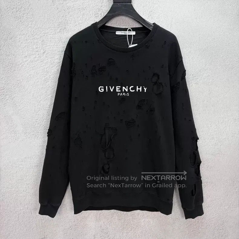 Givenchy Givenchy Ripped Crewneck Long Sleeve Sweatshirt Size US M / EU 48-50 / 2 - 1 Thumbnail