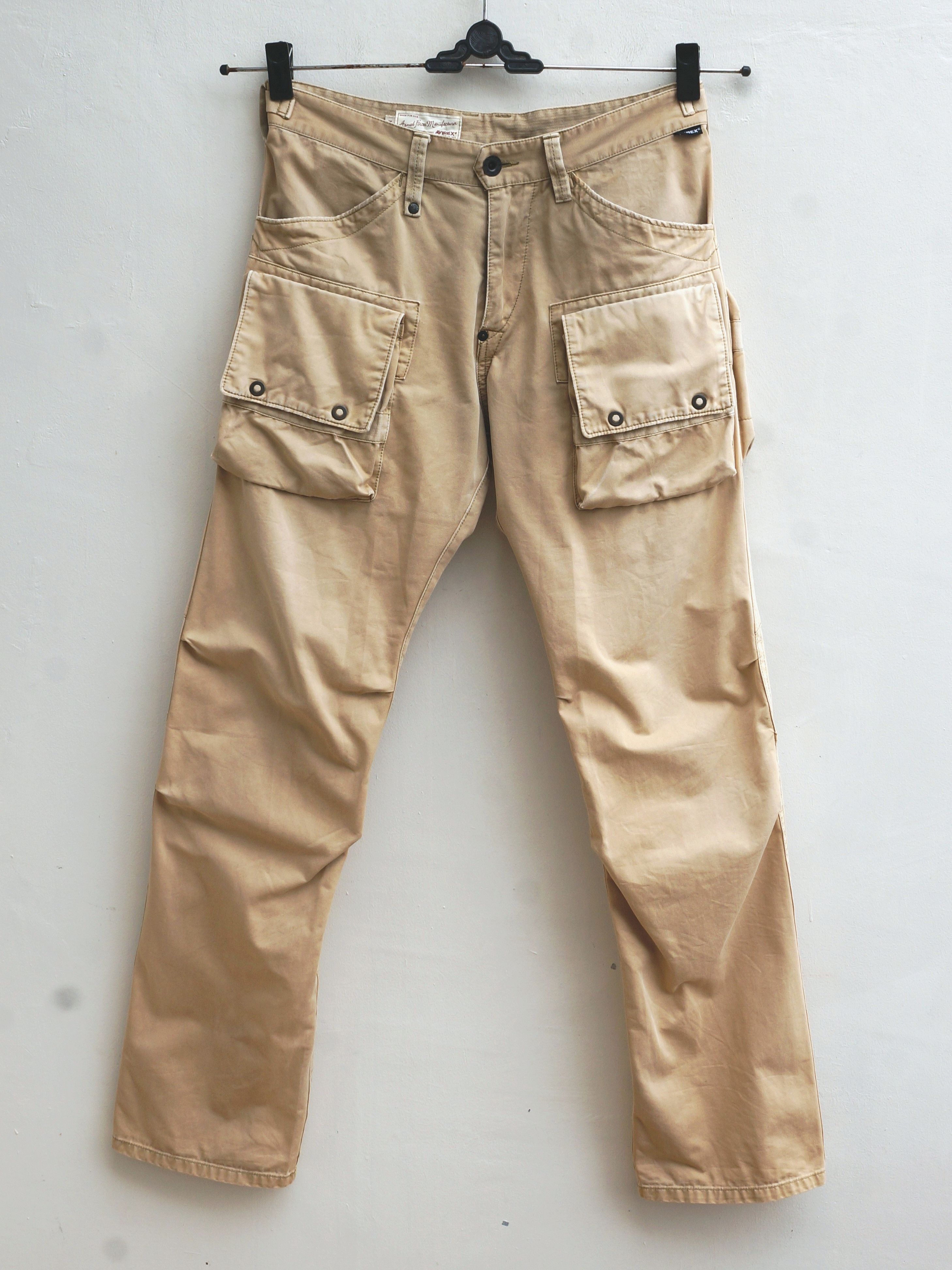 image of Thrashed Avirex Multipocket Tactical Pants in Khaki, Men's (Size 31)