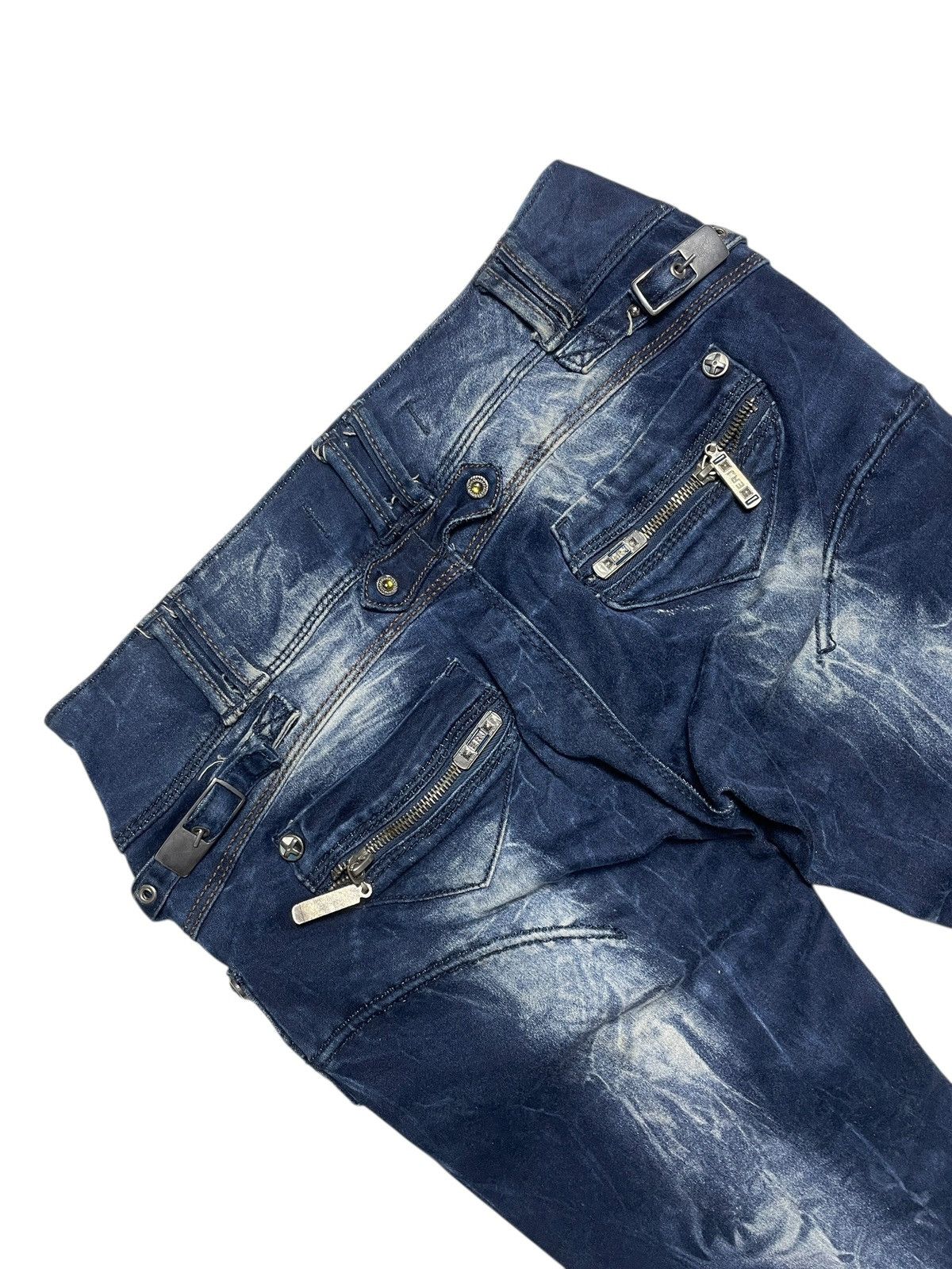 Japanese Brand 2000’s Estero Ragazza - Asymmetrical Bikers Denim Pants Size 28" / US 6 / IT 42 - 9 Thumbnail