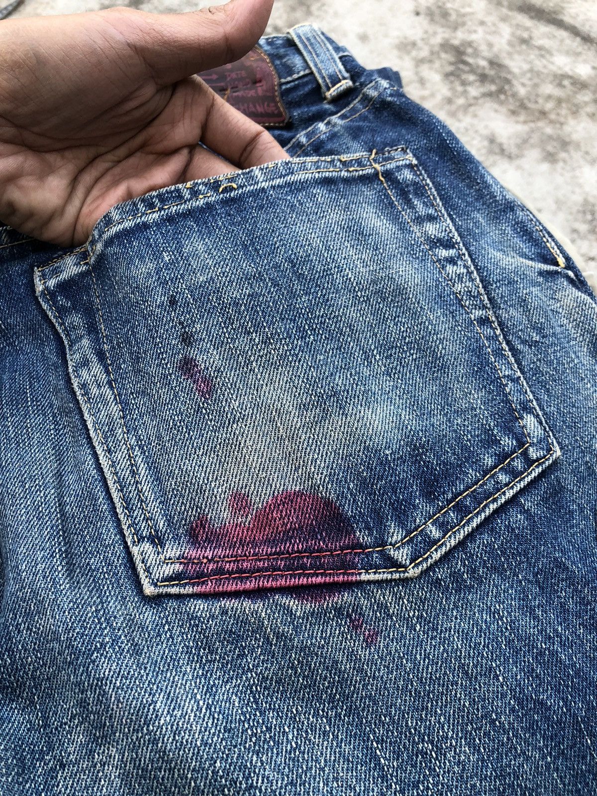 HOLLYWOOD RANCH MARKET × Japanese Brand SELVEDGE PAINTED DENIM BY HRM Size US 30 / EU 46 - 5 Thumbnail