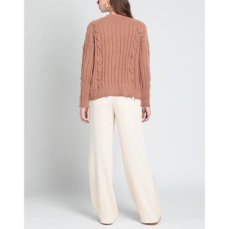 Pinko Pinko Dai Dai Distressed Ribbed Knit Sweater Brown Size S Size S / US 4 / IT 40 - 4 Thumbnail