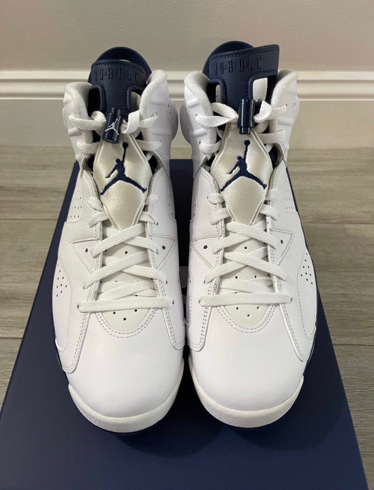 Jordan Brand Air Jordan 6 Retro CT8529-141 White Midnight Navy Size 12 Size US 12 / EU 45 - 5 Thumbnail