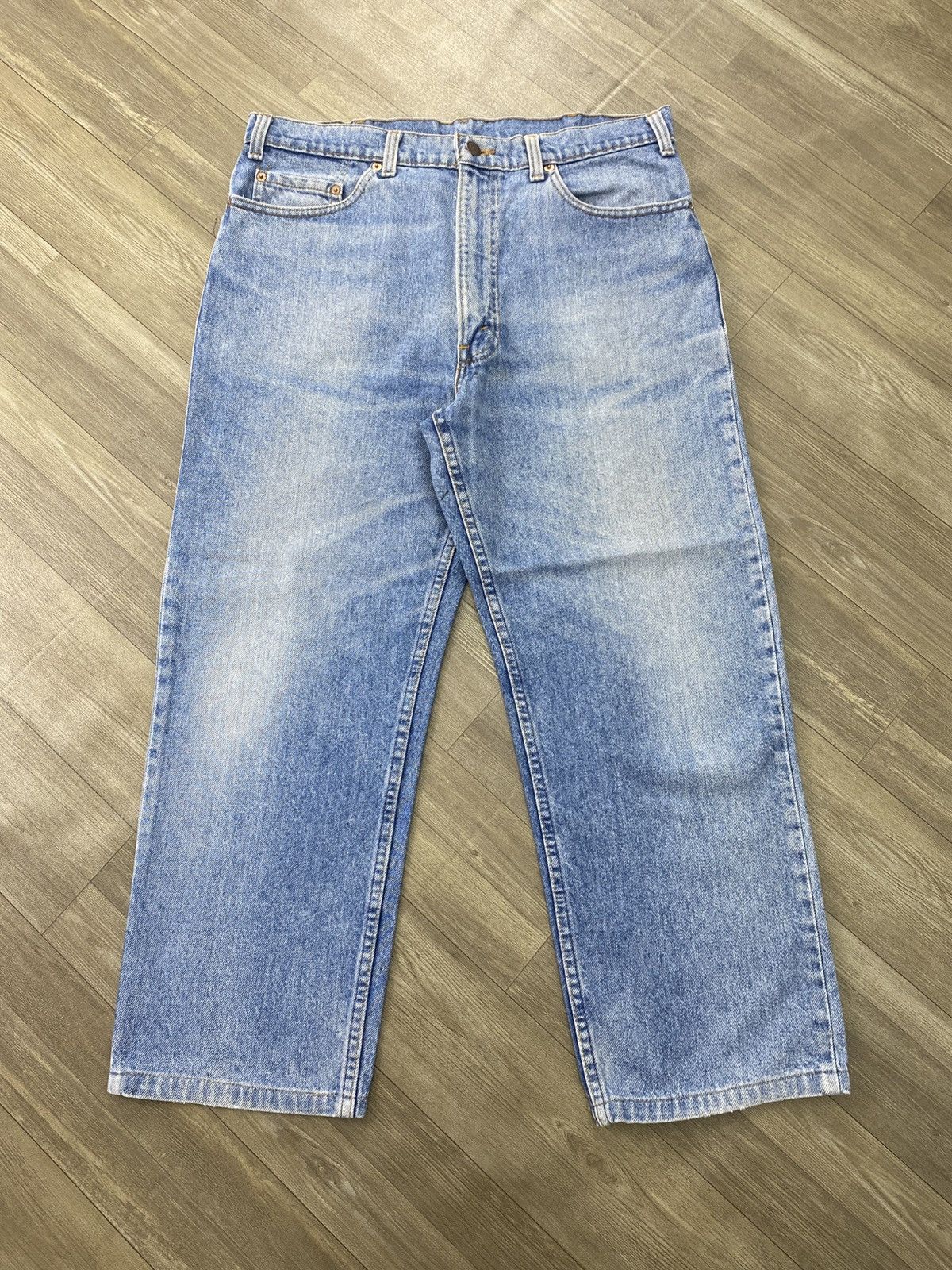 Levi's Vintage Clothing 🇺🇸1990s Vintage Levis 501 USA Straight 36x33 Light Blue Jeans Size US 33 - 1 Thumbnail
