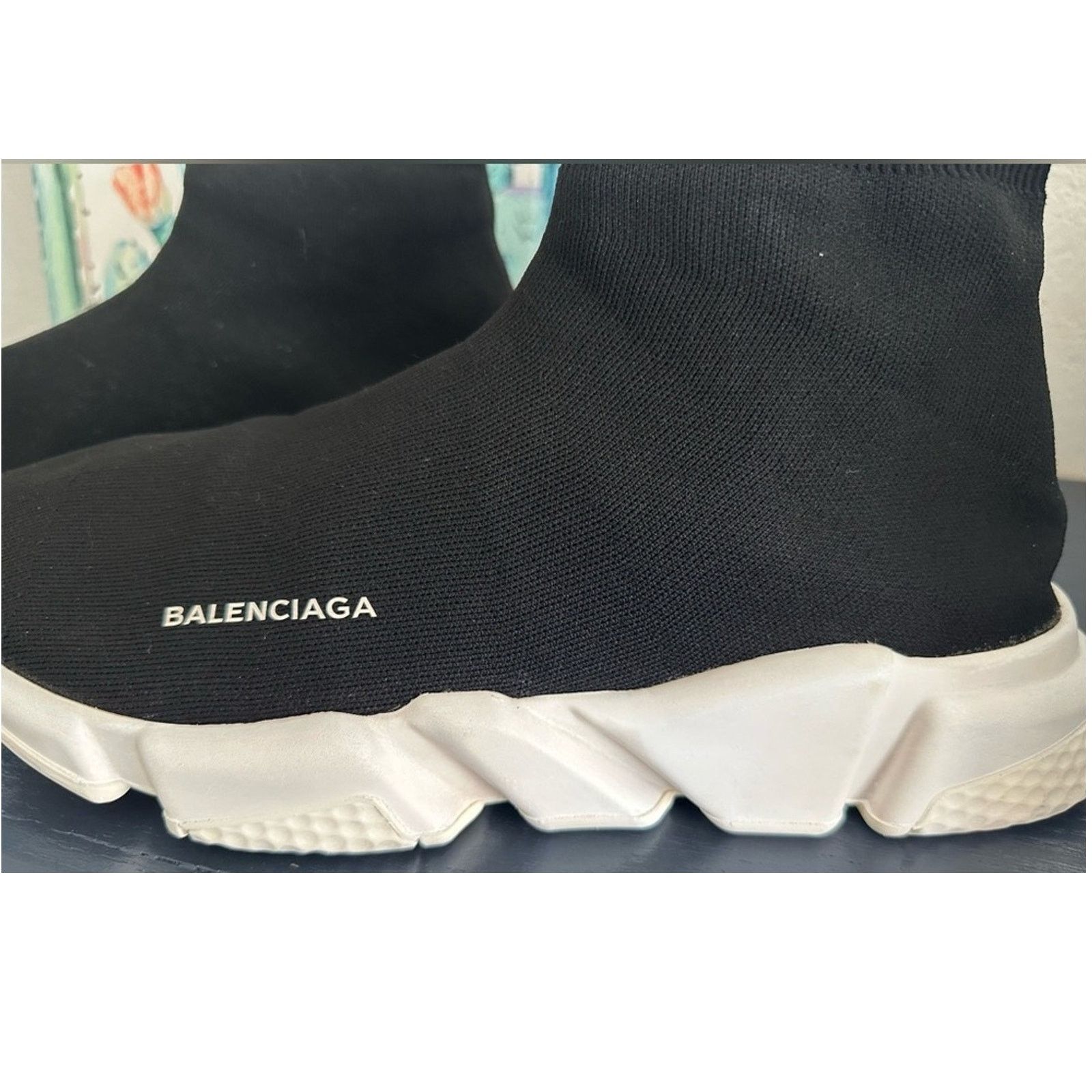 Balenciaga Speed Trainers EU 47 US 14 Mid-top Black sock White rubber Size US 14 / EU 47 - 7 Thumbnail