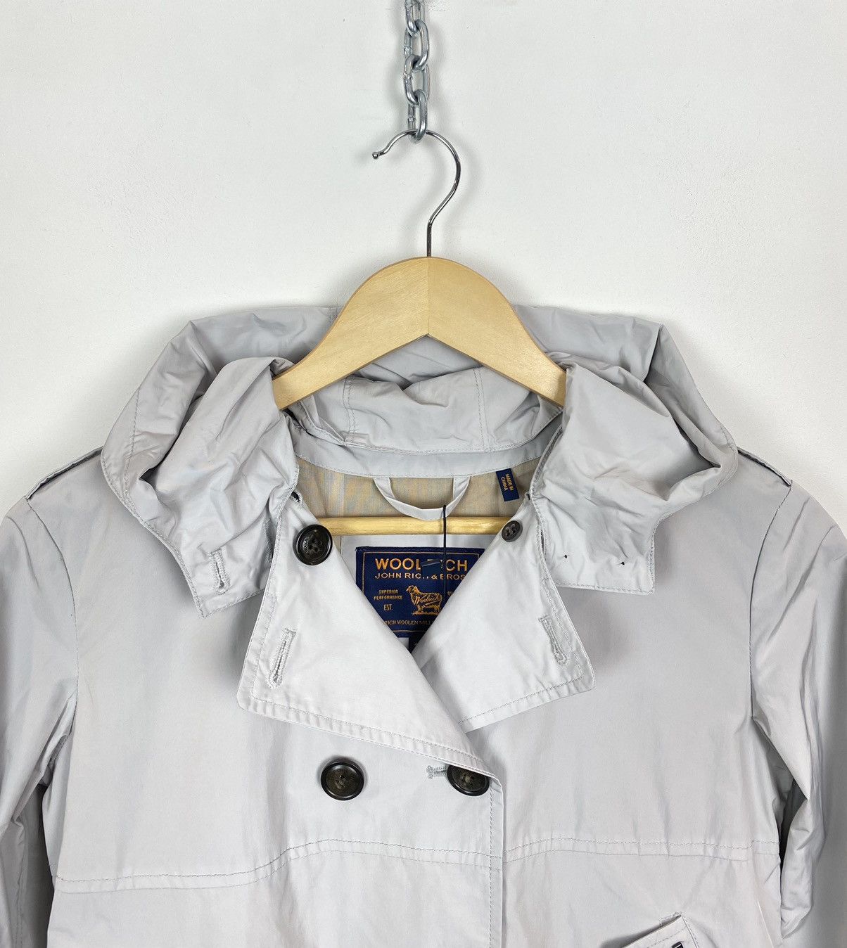Woolrich Woolen Mills NWT Woolrich John Rich. & Bros. Short Trench Jacket Buttons Size XL / US 12-14 / IT 48-50 - 6 Thumbnail