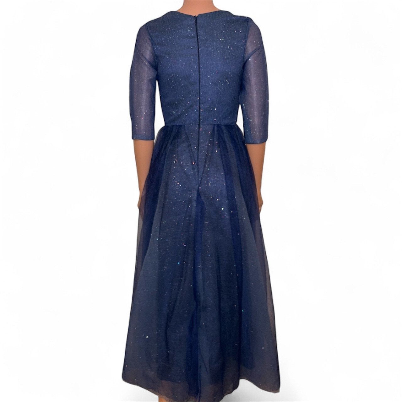 The Unbranded Brand NWT Navy Glitter Blue Formal Gown Size ONE SIZE - 4 Thumbnail