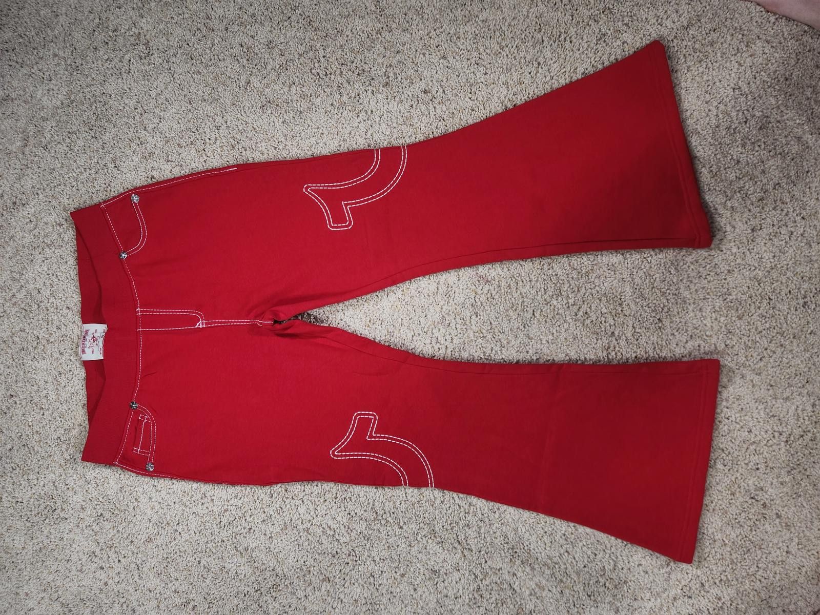 True Religion NEW True Religion Pull-On Flare Jeans Red Anniversary XL Size 40" / US 18 - 3 Thumbnail
