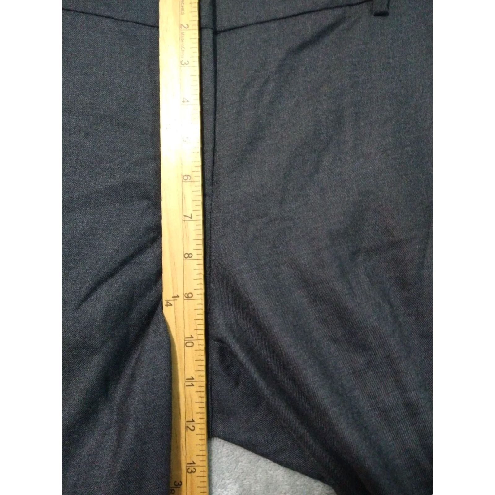 Eileen Fisher Eileen Fisher Pants Womens 10 Gray Wool Slim Taper Leg Trouser Cuffed Stretch Dress Pants Size 32" / US 10 / IT 46 - 4 Thumbnail