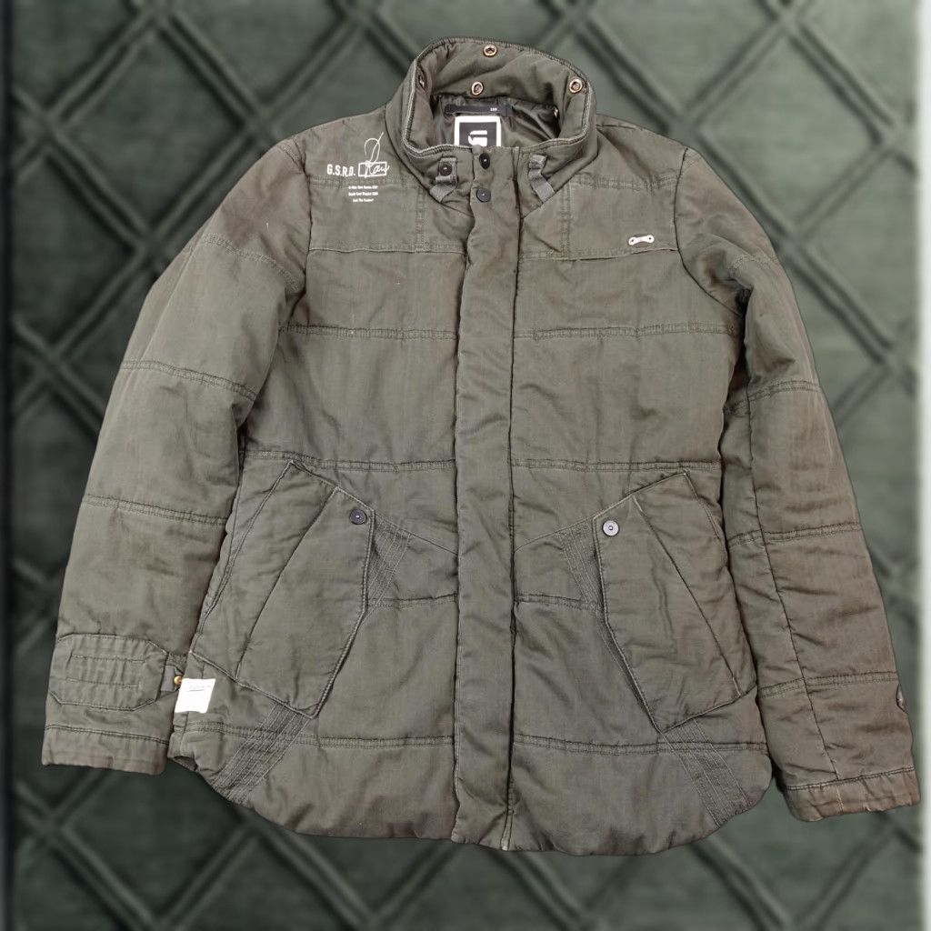 Vintage G Star Raw Denim 3301 Jacket Womens Medium Green Canvas Quilted Puffer Insulated Size M / US 6-8 / IT 42-44 - 1 Thumbnail