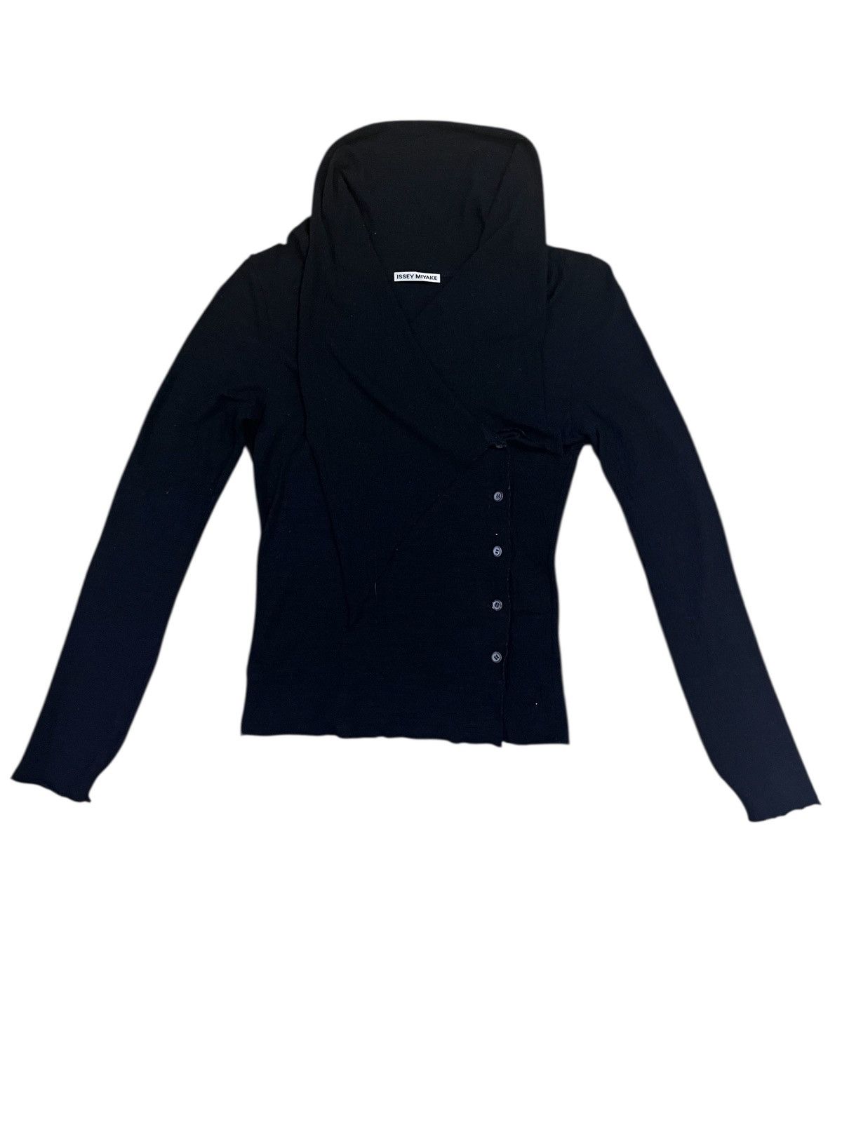 Issey Miyake ISSEY MIYAKE BUTTON UP LONG SLEEVE BLOUSE BLACK Size S / US 4 / IT 40 - 2 Thumbnail