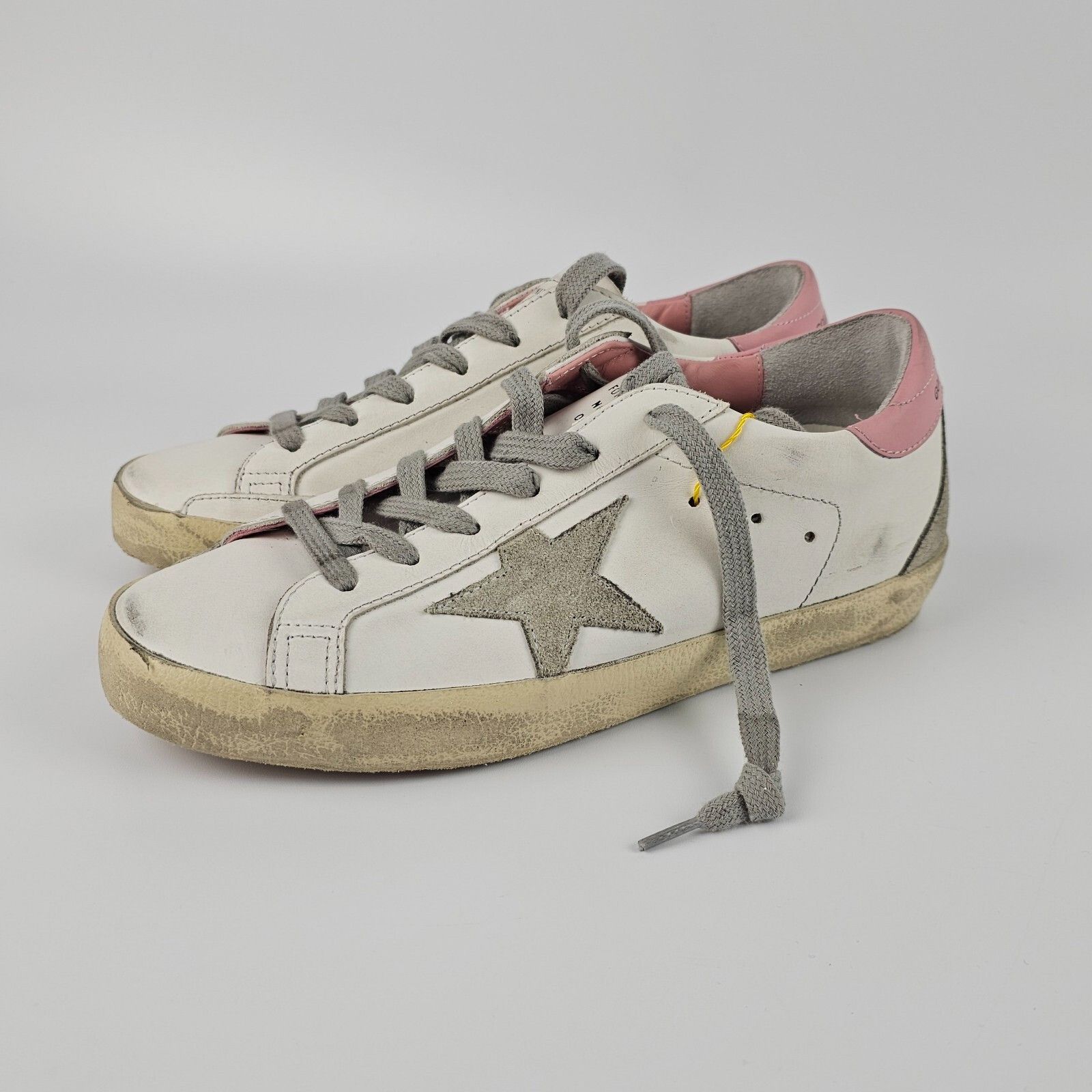 GOLDEN GOOSE Super-Star Women's White/Pink Leather Sneakers