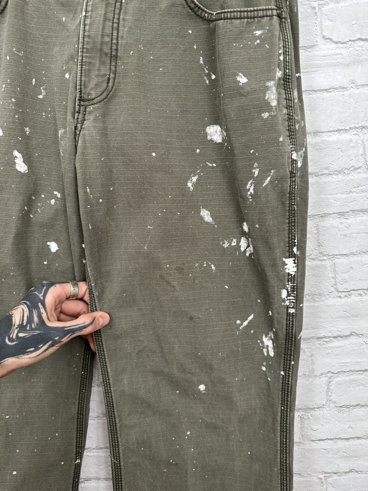 Carhartt (34x29) FADED PAINT THRASHED Carhartt Work Pants Size US 34 / EU 50 - 4 Thumbnail