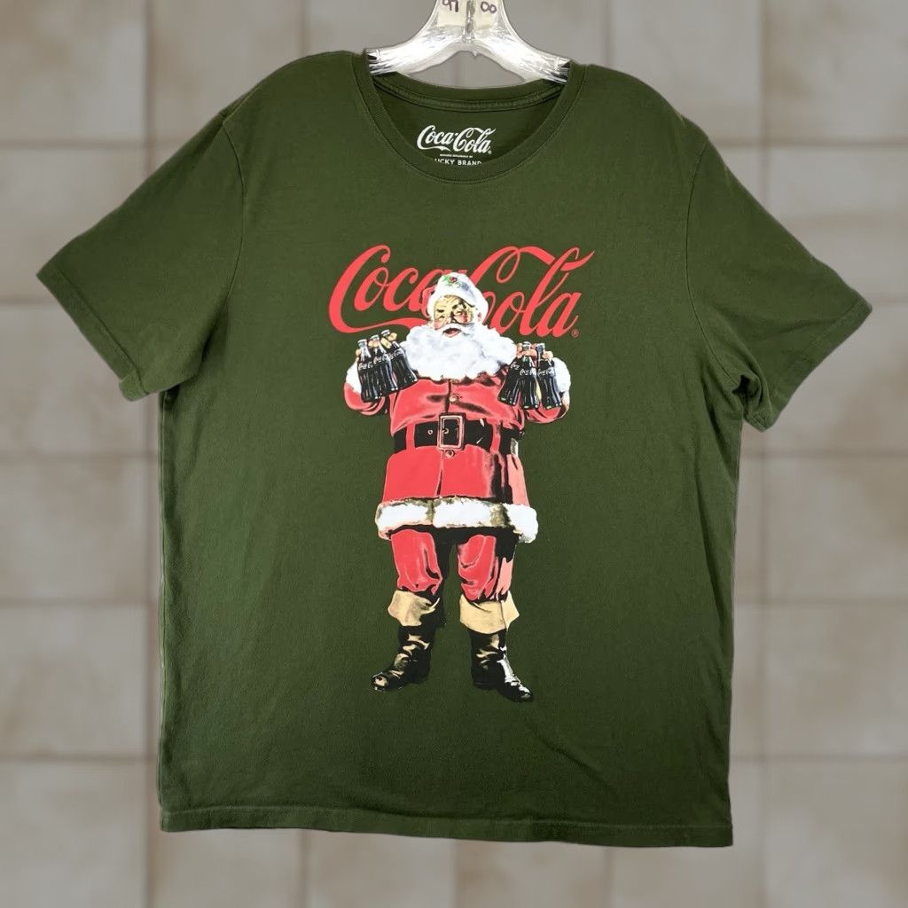 Lucky Brand Lucky Brand Coca Cola Men's T-Shirt Green Santa Christmas Short Sleeve Crew Neck Size L Size US L / EU 52-54 / 3 - 1 Thumbnail