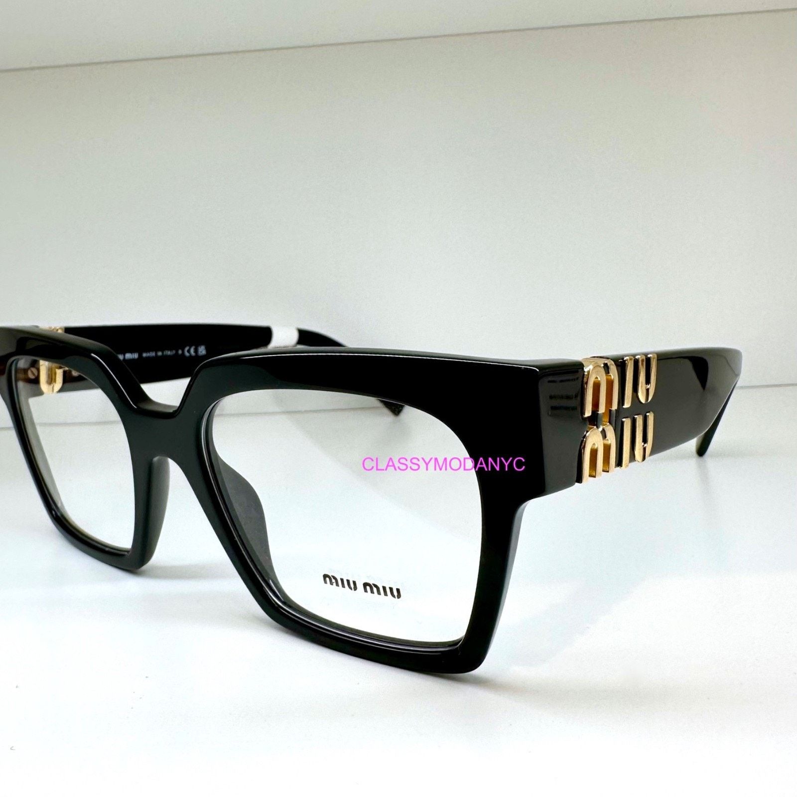 Miu Miu MIU MIU Womens Eyeglasses Black Square Full Rim frames Size ONE SIZE - 3 Thumbnail