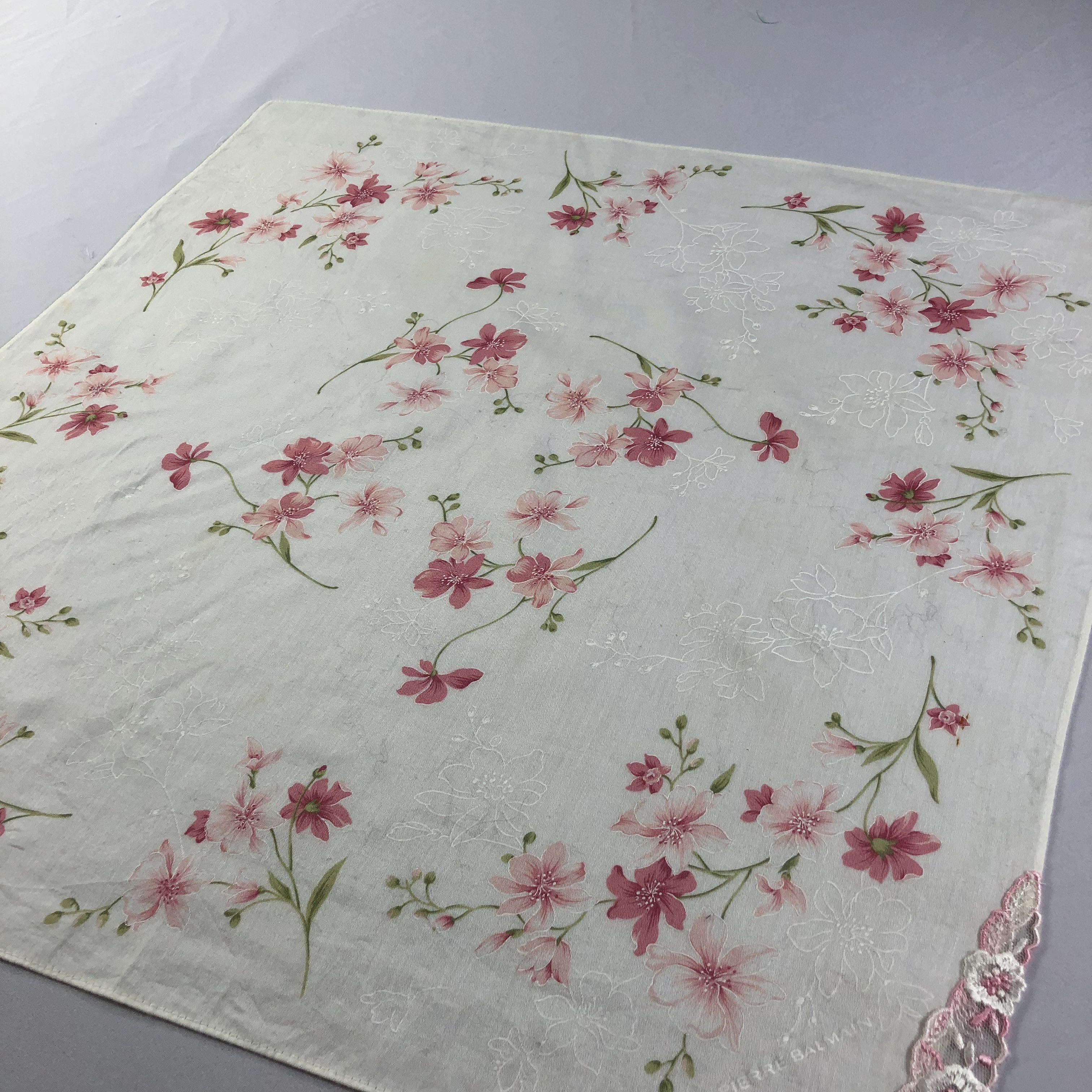 Pierre Balmain Pierre Balmain Floral Handkerchief Neckerchief Bandana H2117 Size ONE SIZE - 3 Thumbnail