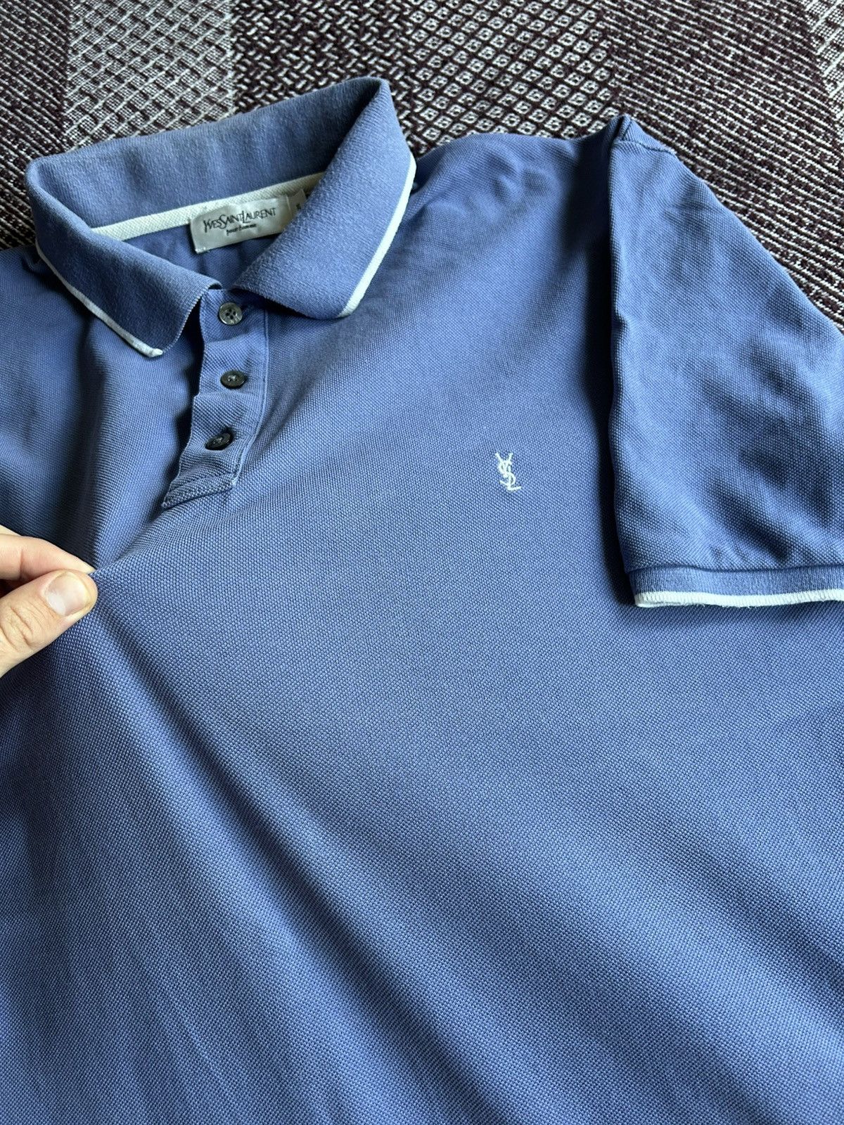 Yves Saint Laurent Yves Saint Laurent Polo T-shirt Luxury Item Faded Sz XL Size US XL / EU 56 / 4 - 13 Thumbnail