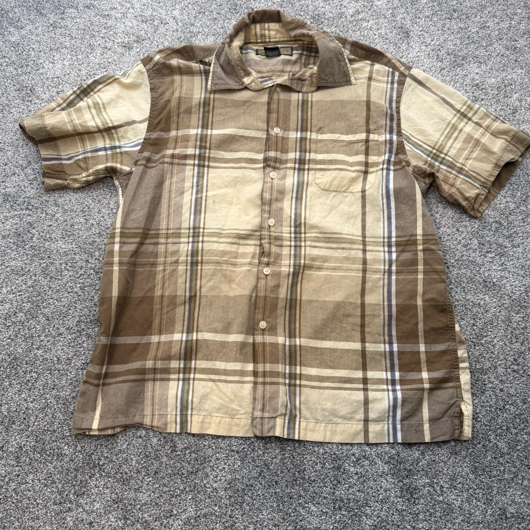 Vintage Naturalife Shirt Mens Large Brown Beige Plaid Button Down Short Sleeve Casual Size US L / EU 52-54 / 3 - 4 Thumbnail