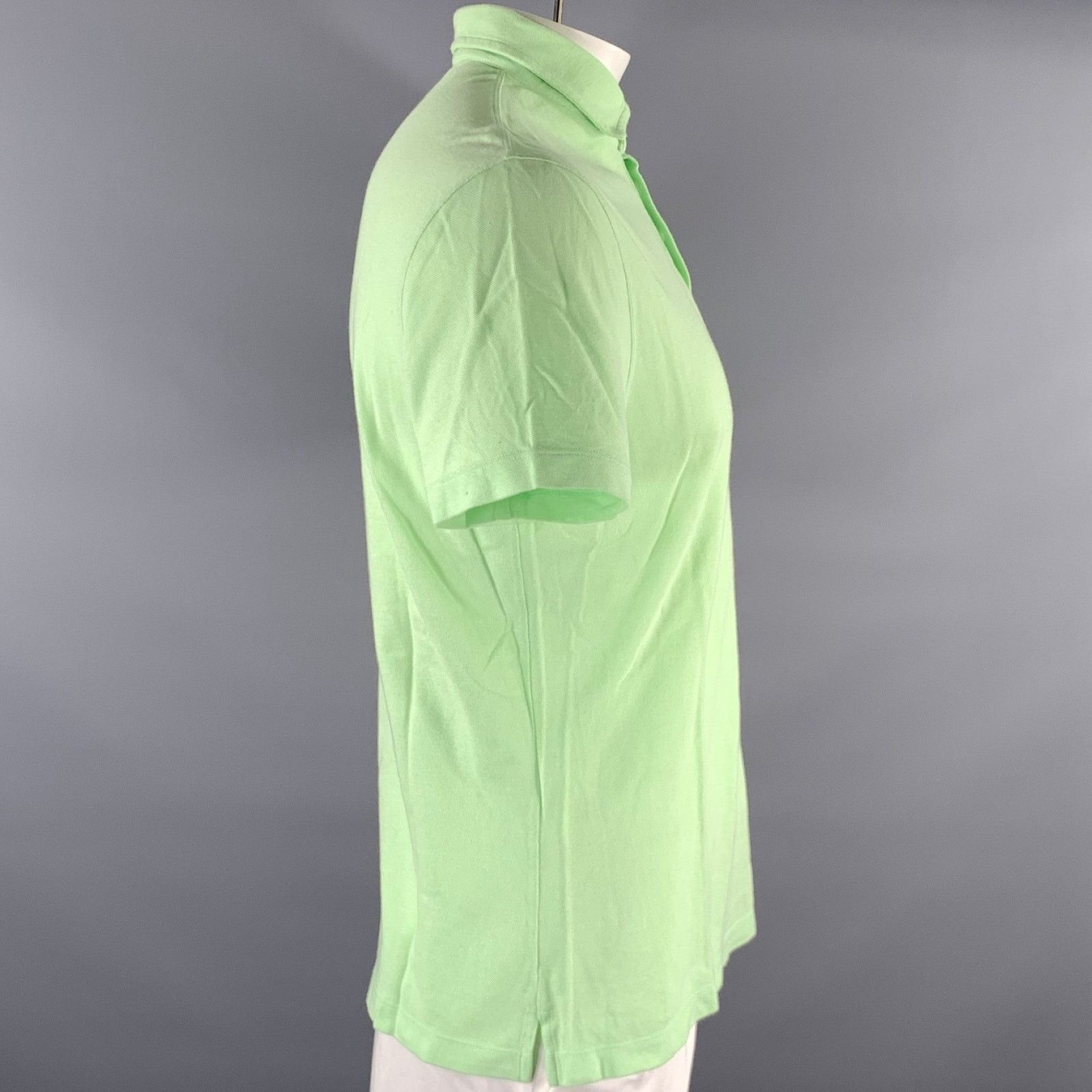 Brunello Cucinelli BRUNELLO CUCINELLI Size XL Green Neon Solid Cotton Polo Size US XL / EU 56 / 4 - 2 Thumbnail