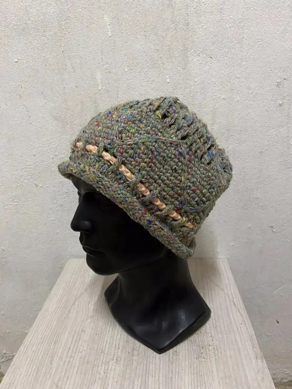 Vintage Rare Design Knit Beanie Hat Size ONE SIZE - 2 Thumbnail