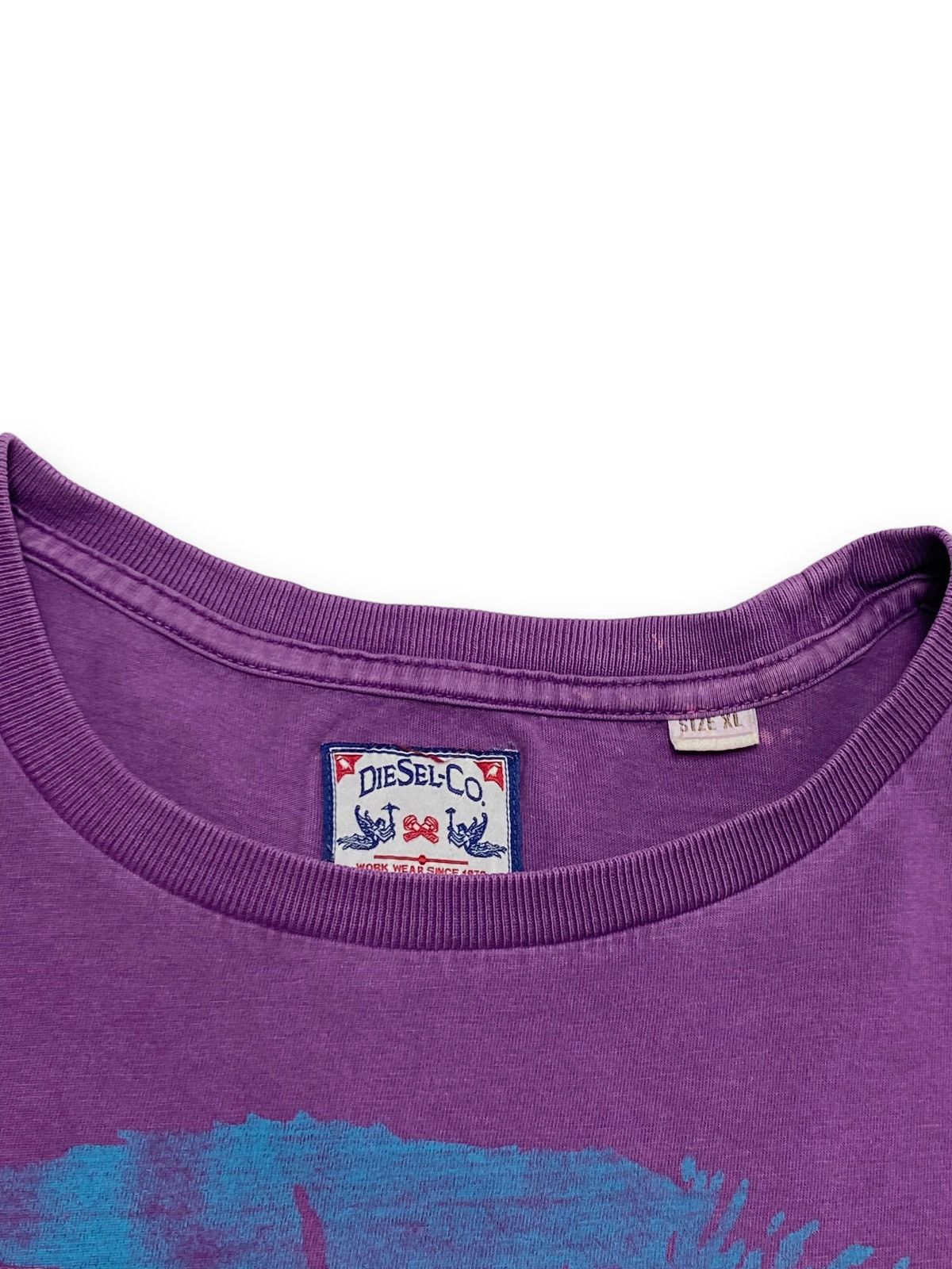 Diesel Vintage DIESEL Big Logo Punk Head Purple T Shirt Size US L / EU 52-54 / 3 - 3 Thumbnail
