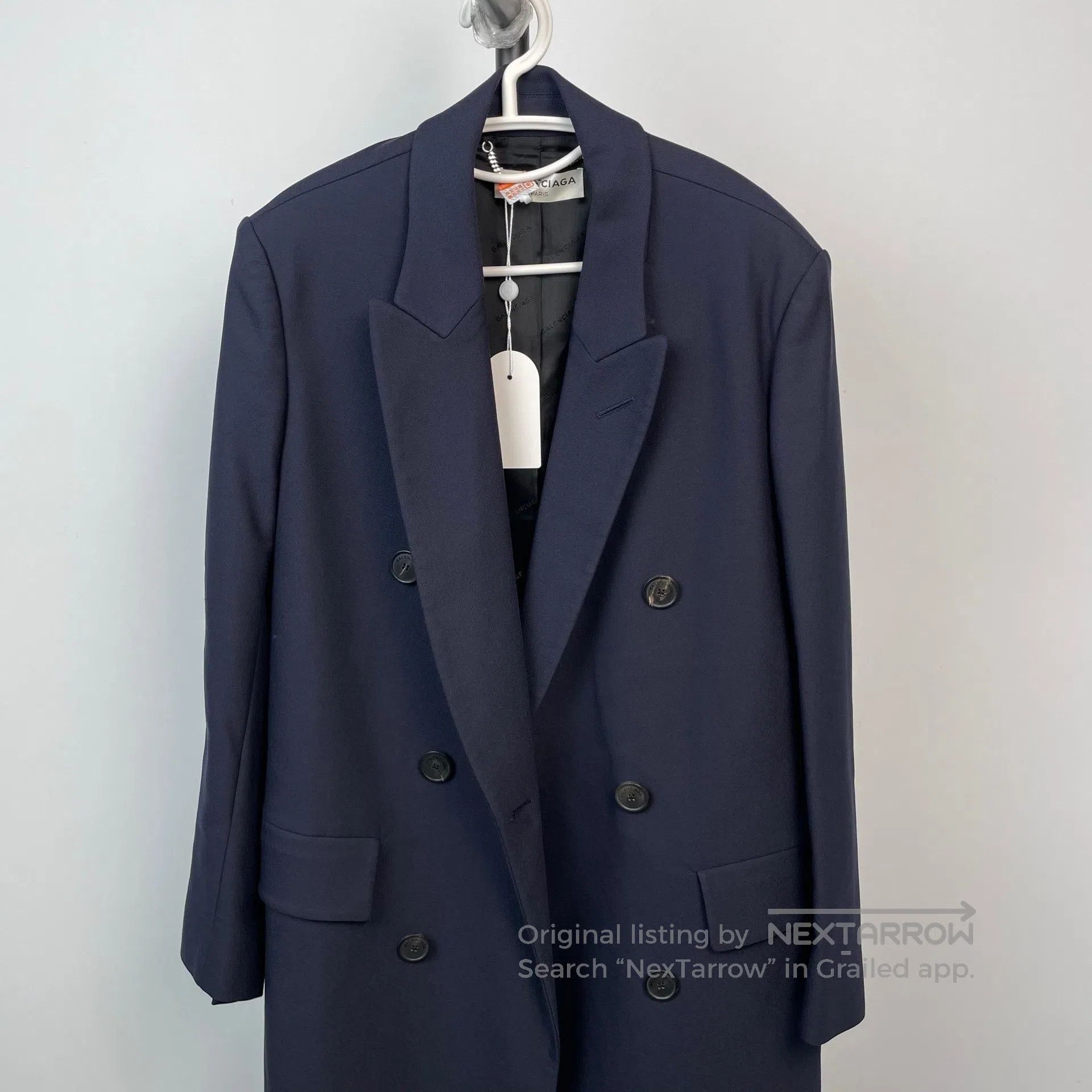 Balenciaga Balenciaga Deep Blue Double-breasted Coat Jacket| Size XXS / US 00 / IT 34 - 2 Thumbnail