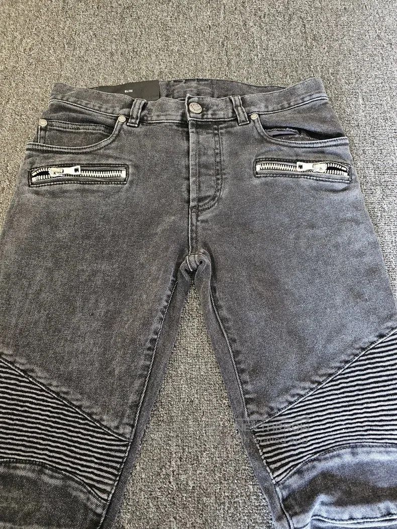Balmain Balmain Men's Moto Style Denim Jeans. Size US 29 - 2 Thumbnail