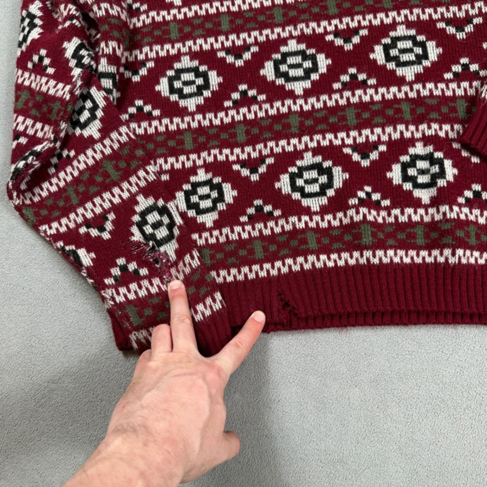 Neil Barrett Vintage Barrel Knit Sweater Made in USA Youth XL Burgundy Size US XL / EU 56 / 4 - 6 Thumbnail